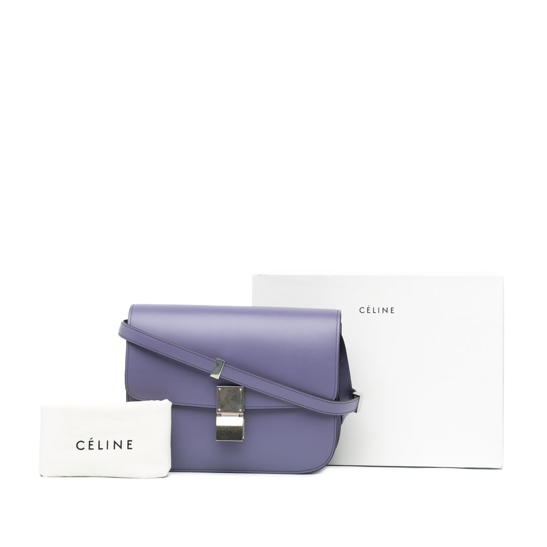 Medium Calfskin Classic Box Purple - Gaby Paris