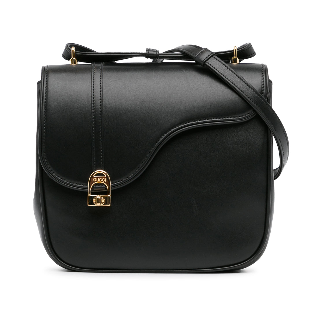 Gucci Leather Equestrian Crossbody Black - GABY PARIS