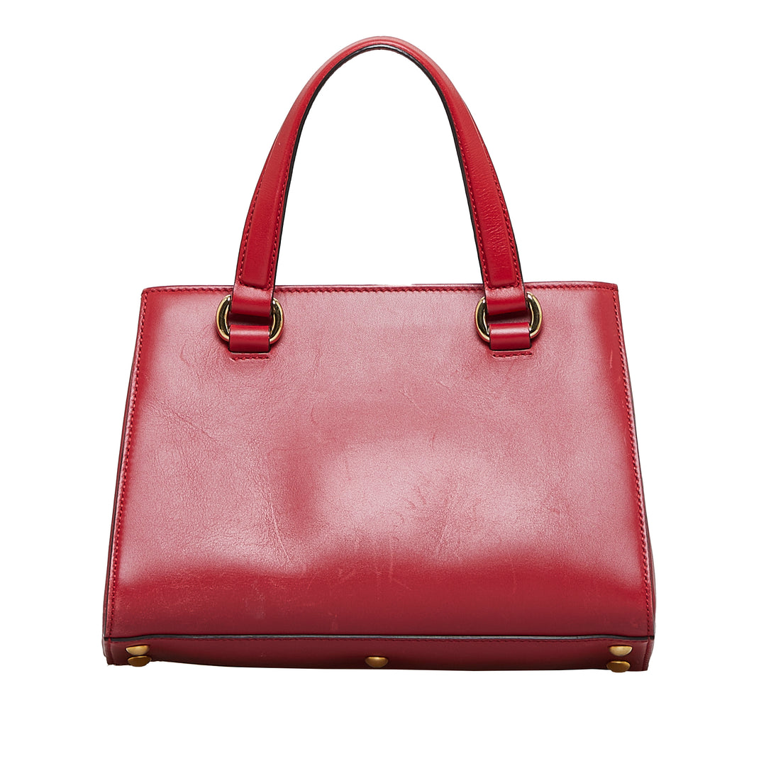 Gucci Sylvie Web Top Handle Satchel Red - GABY PARIS