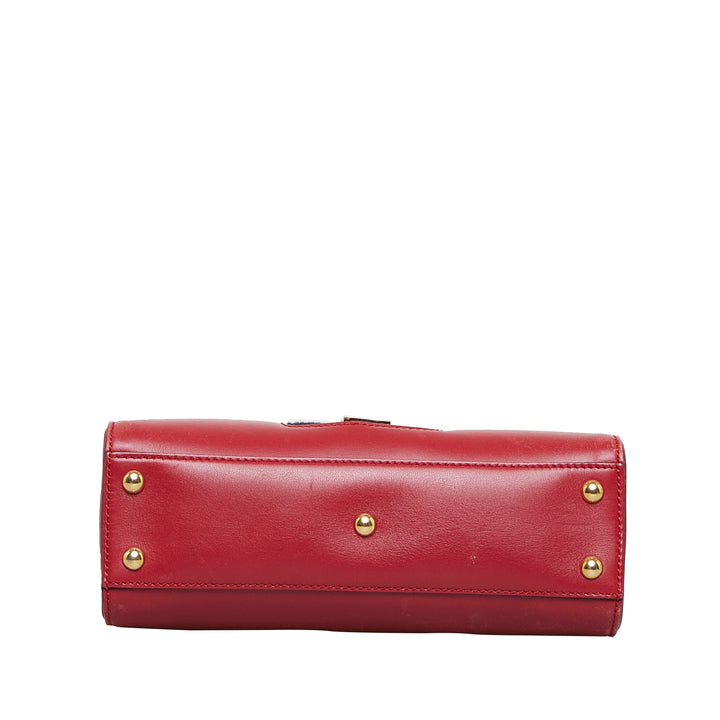 Gucci Sylvie Web Top Handle Satchel Red - GABY PARIS