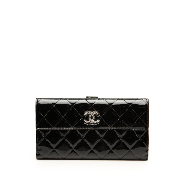 CC Matelassé Brilliant Continental Portefeuille Noir