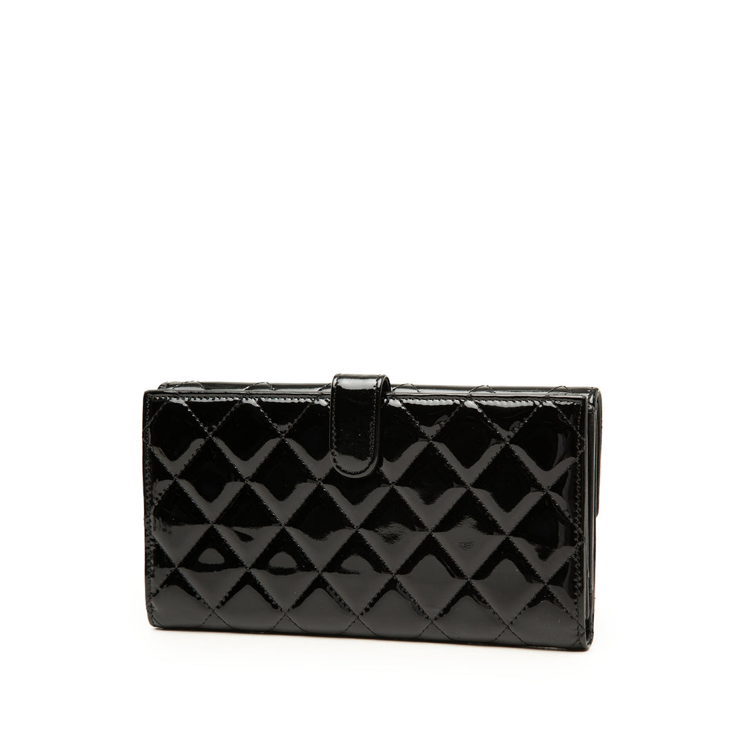 CC Matelassé Brilliant Continental Portefeuille Noir