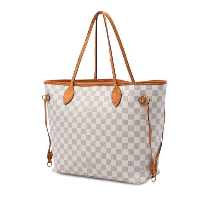 Louis Vuitton Neverfull MM Damier Azur Blanc – vue 2 – GABY PARIS
