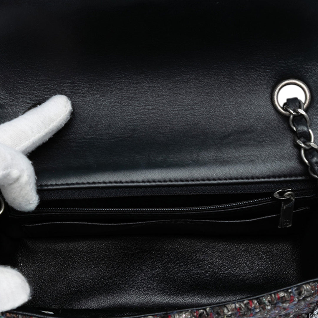 Chanel Mini Rectangular Classic Tweed Braided Simple rabat Noir – GABY PARIS Authentique