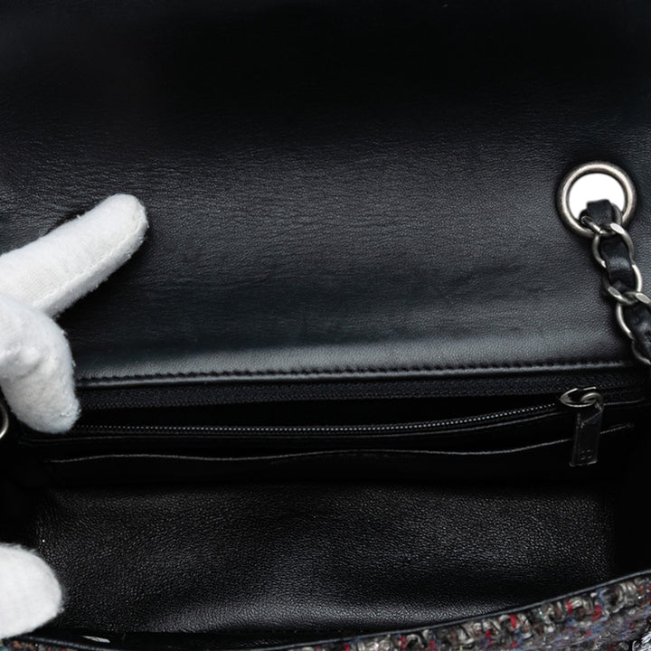 Chanel Mini Rectangular Classic Tweed Braided Simple rabat Noir – GABY PARIS Authentique