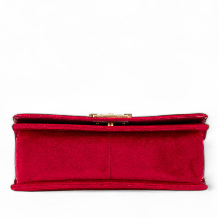 Old Medium Quilted Velvet Boy Flap Red - Gaby Paris