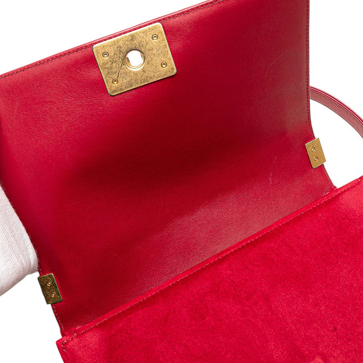 Old Medium Quilted Velvet Boy Flap Red - Gaby Paris