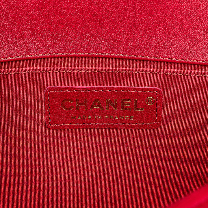 Old Medium Quilted Velvet Boy Flap Red - Gaby Paris