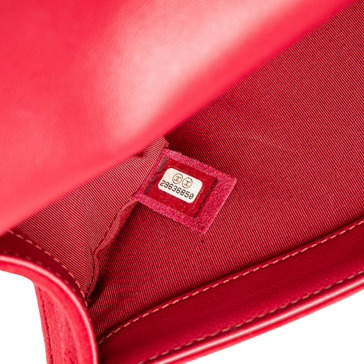 Old Medium Quilted Velvet Boy Flap Red - Gaby Paris