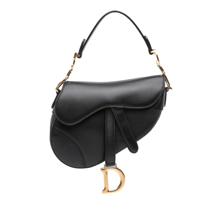 Saddle Sac Mini Cuir de veau lisse Noir