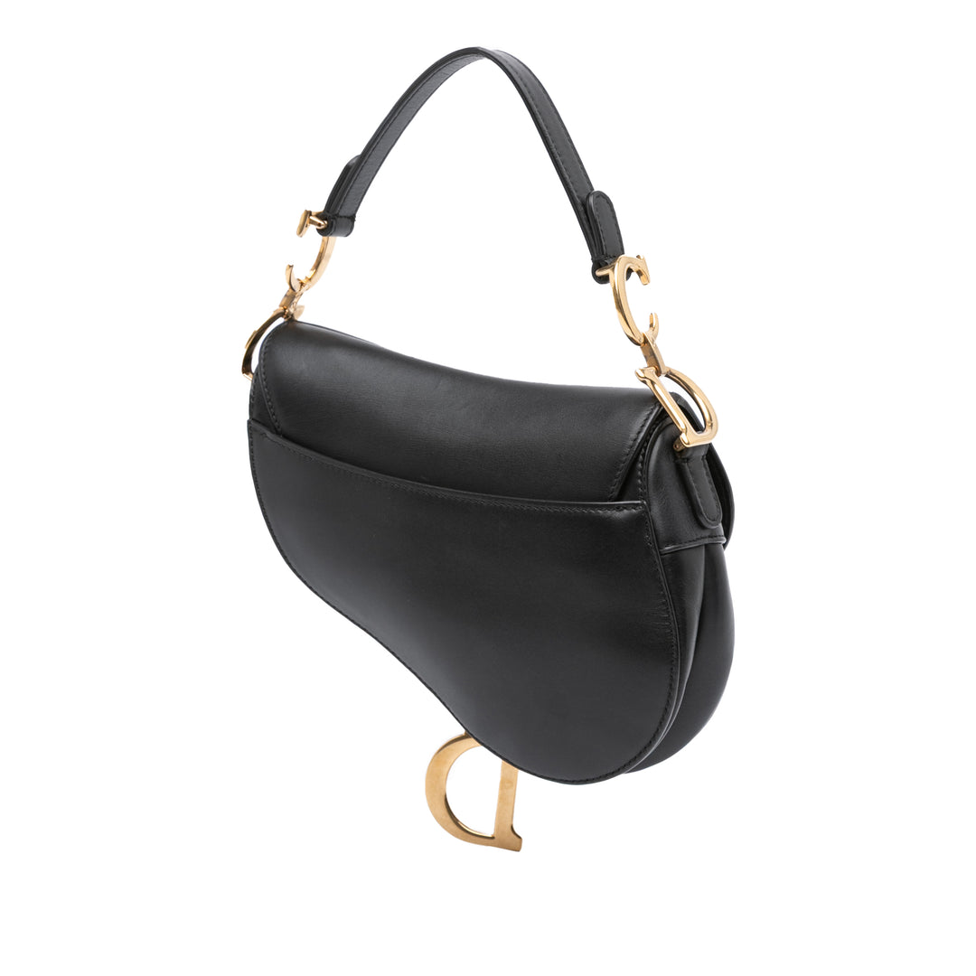 Saddle Sac Mini Cuir de veau lisse Noir