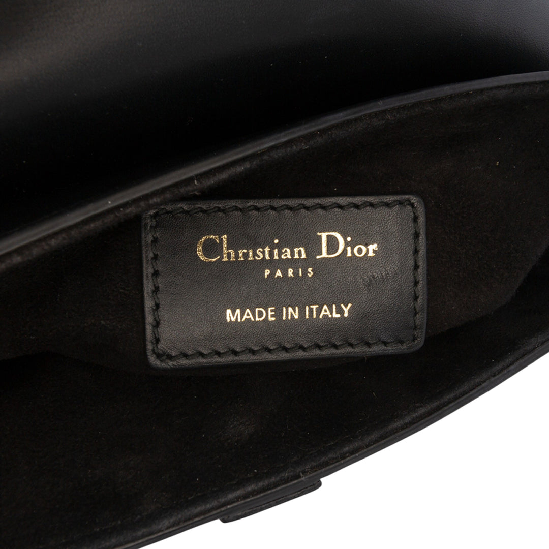 Saddle Sac Mini Cuir de veau lisse Noir