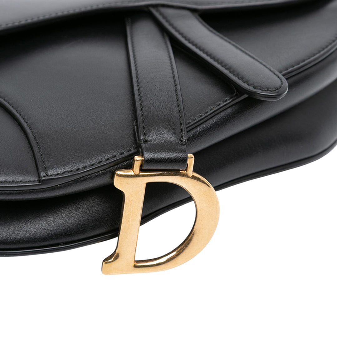 Saddle Sac Mini Cuir de veau lisse Noir