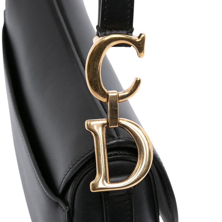 Saddle Sac Mini Cuir de veau lisse Noir