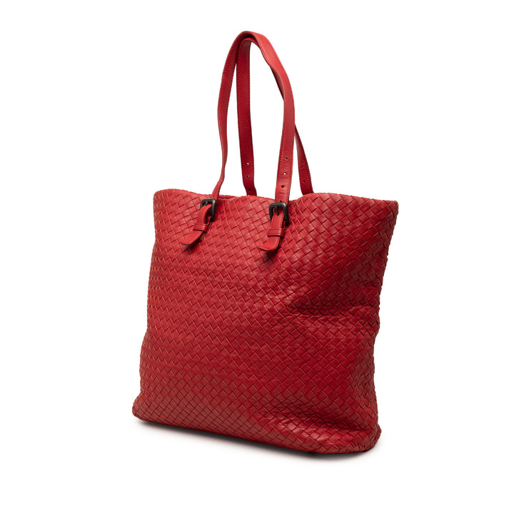 Intrecciato Cabas nappa Rouge
