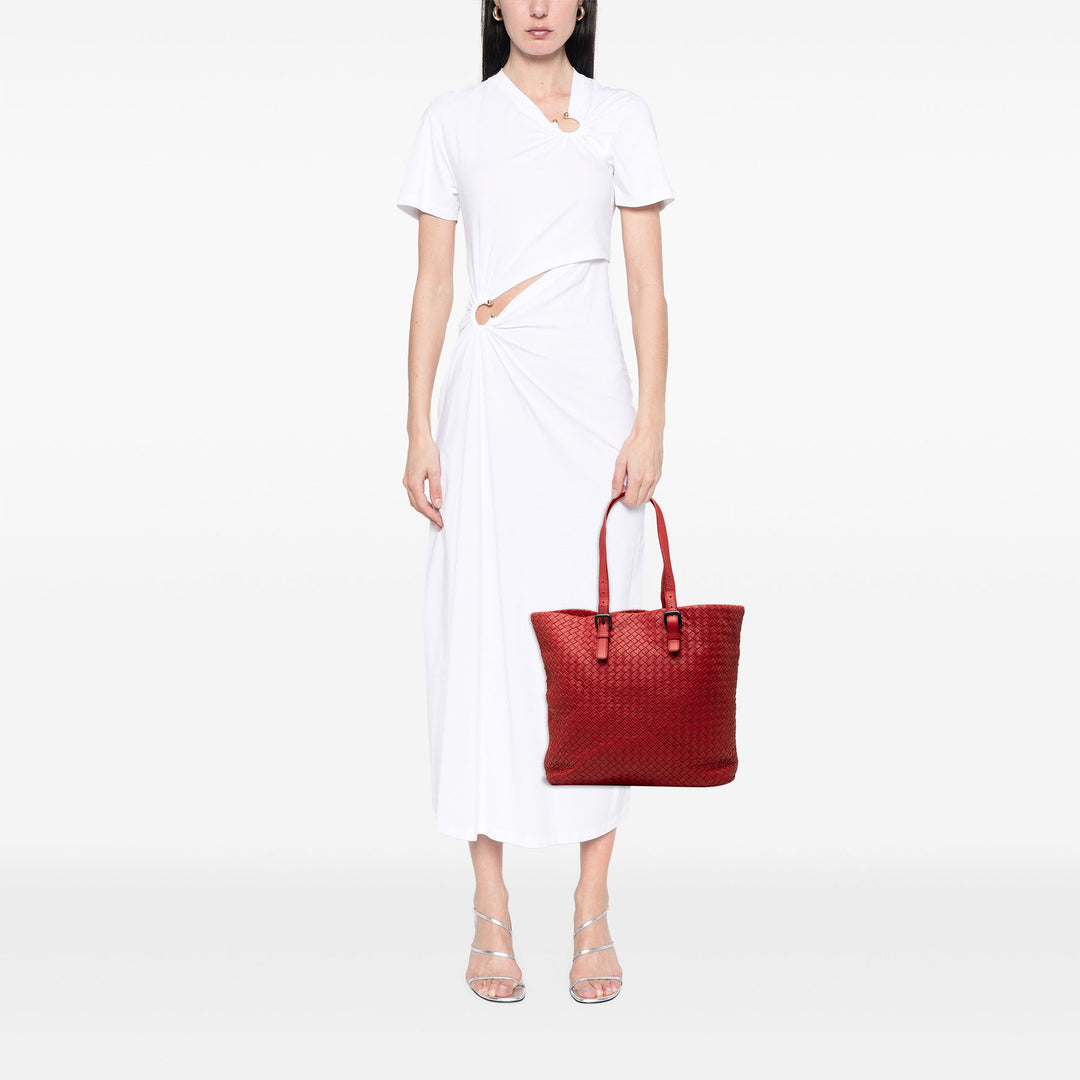 Intrecciato Cabas nappa Rouge