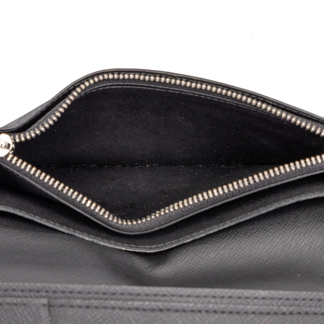 Louis Vuitton Taiga Portefeuille Brazza Deux volets Portefeuille long Noir – vue 5 – GABY PARIS