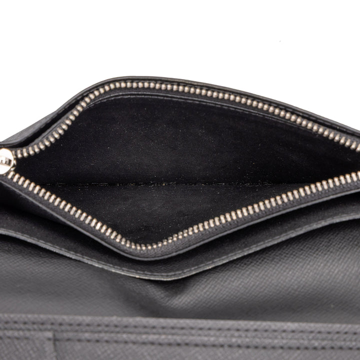 Louis Vuitton Taiga Portefeuille Brazza Deux volets Portefeuille long Noir – vue 5 – GABY PARIS