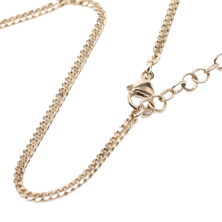 Chanel plaqué CC Perles fantaisie Cristal Heart Pendant Collier