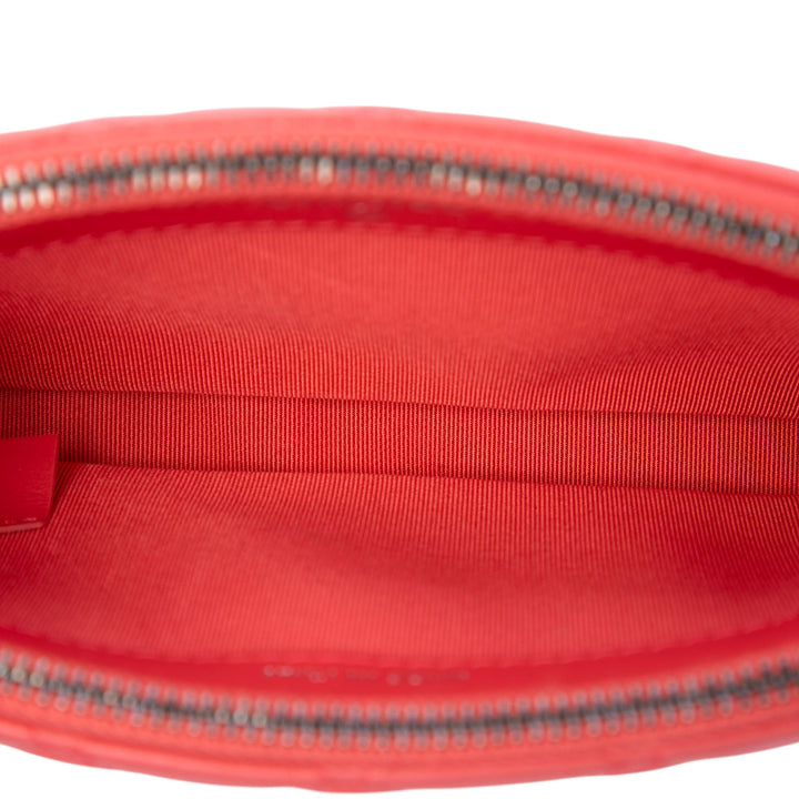 Chanel Pochette Matelassé vieilli Gabrielle Double Zippé avec chaîne Cuir de veau Rose – vue 4 – GABY PARIS