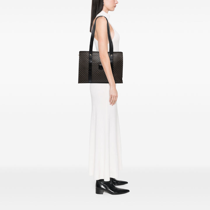 Celine Macadam Cabas Toile enduite Marron