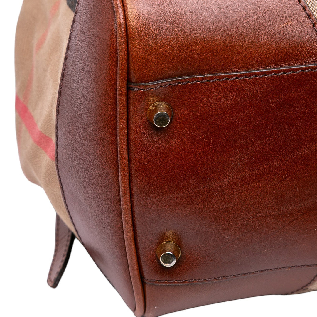 Burberry Small House Check Toile Canterbury Cabas