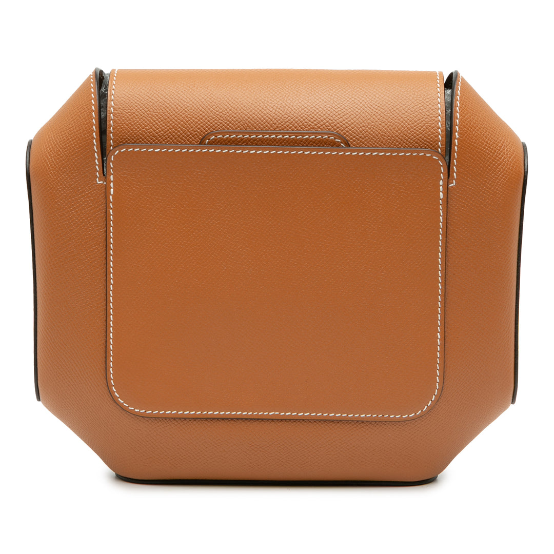 Epsom Octogone Clutch Brown - Gaby Paris