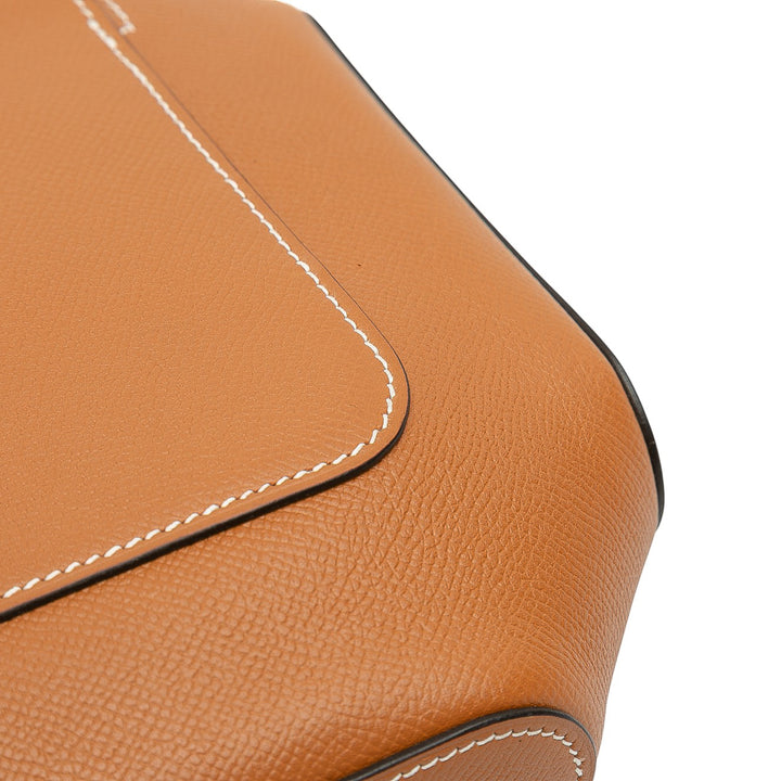 Epsom Octogone Clutch Brown - Gaby Paris