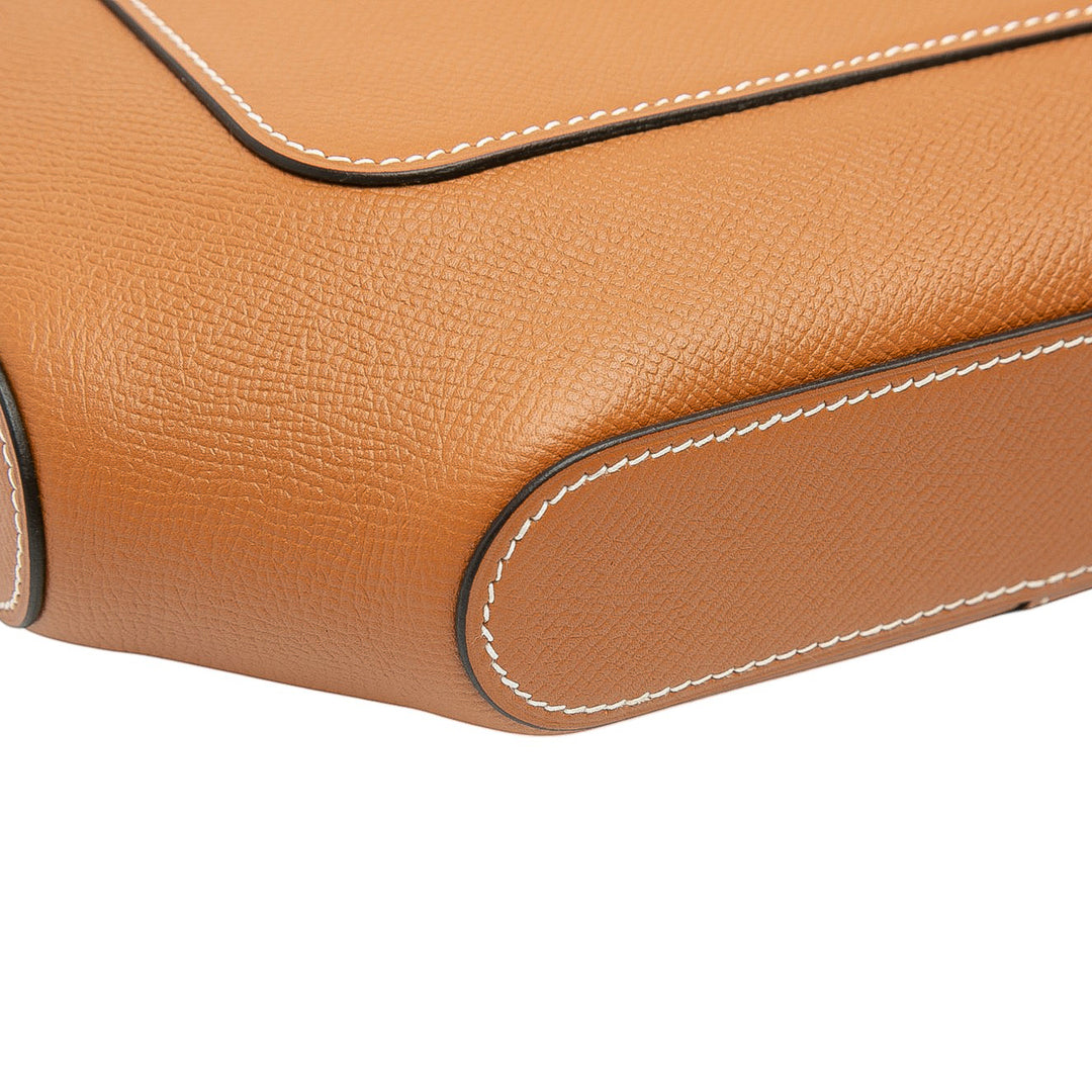 Epsom Octogone Clutch Brown - Gaby Paris