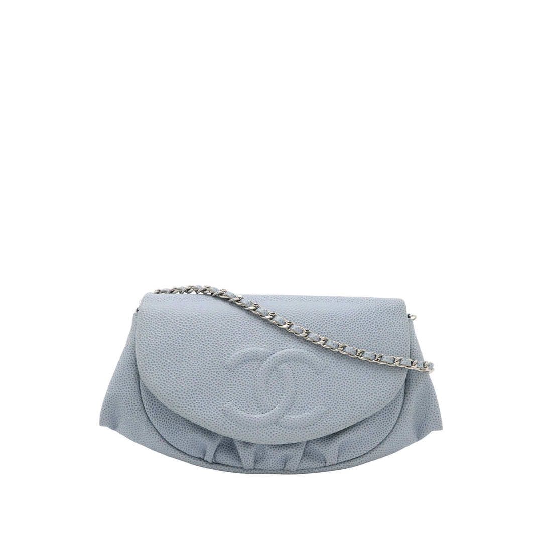 Chanel CC Caviar Half Moon Wallet on Chain