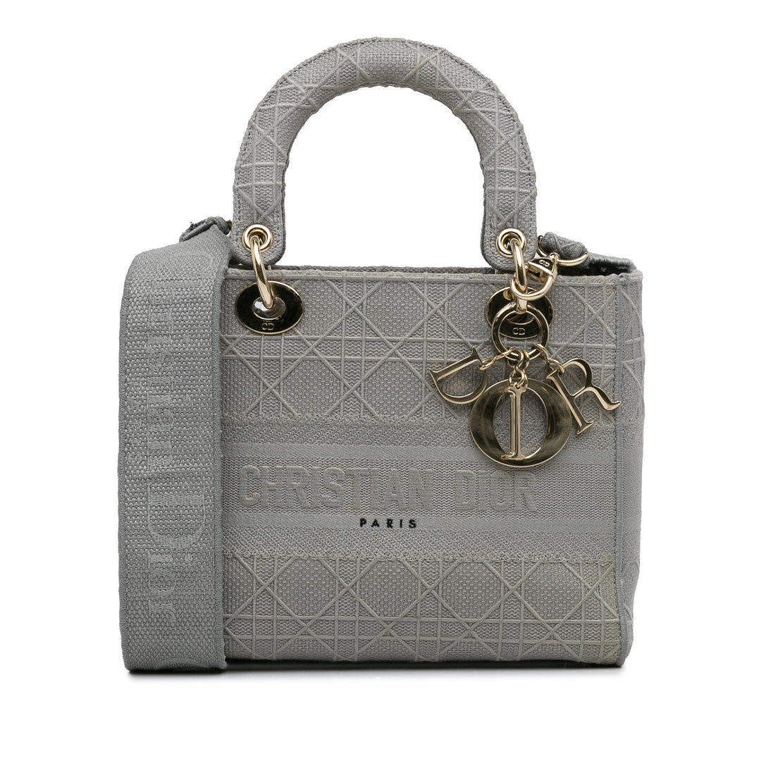 Medium Canvas Cannage Lady D Lite Gray - Gaby Paris