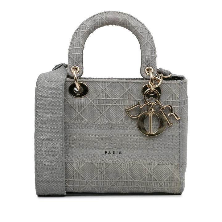 Medium Canvas Cannage Lady D Lite Gray - Gaby Paris