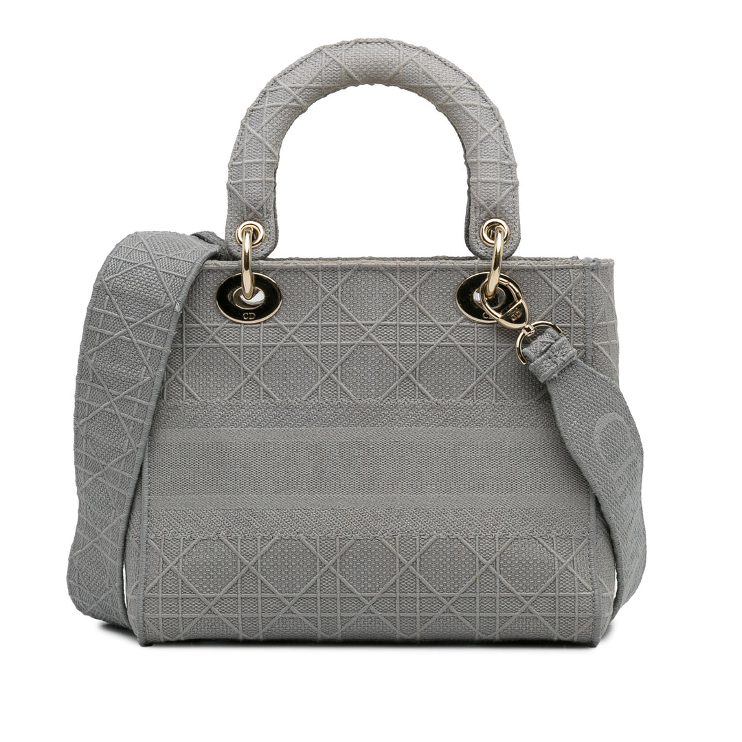 Medium Canvas Cannage Lady D Lite Gray - Gaby Paris