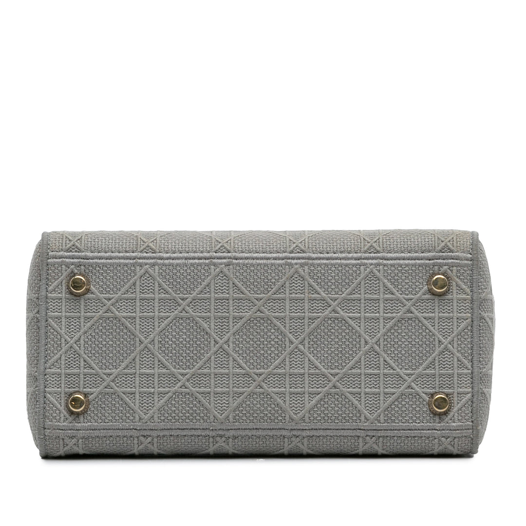 Medium Canvas Cannage Lady D Lite Gray - Gaby Paris