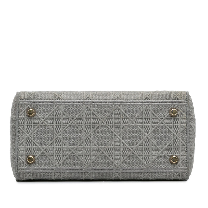 Medium Canvas Cannage Lady D Lite Gray - Gaby Paris