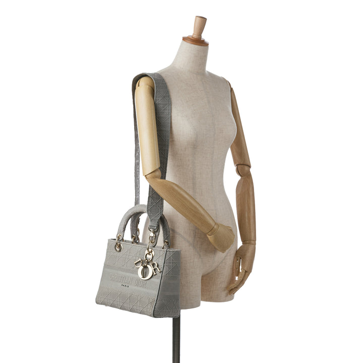 Medium Canvas Cannage Lady D Lite Gray - Gaby Paris