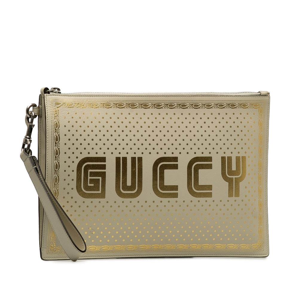 Gucci Guccy Sega Clutch White - GABY PARIS