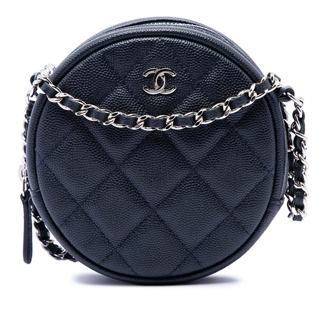 Chanel CC Matelassé Caviar Rond Sac porté croisé
