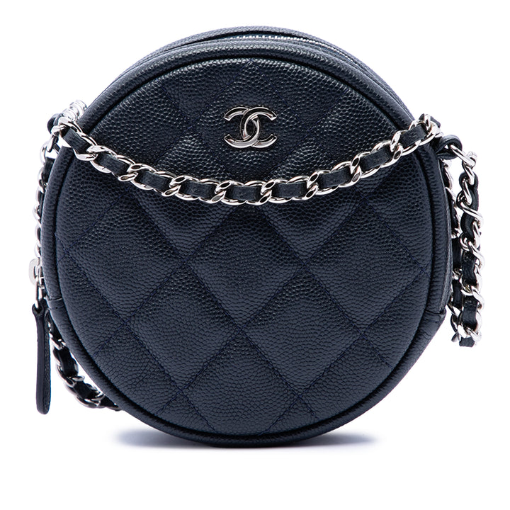 Chanel CC Matelassé Caviar Rond Sac porté croisé