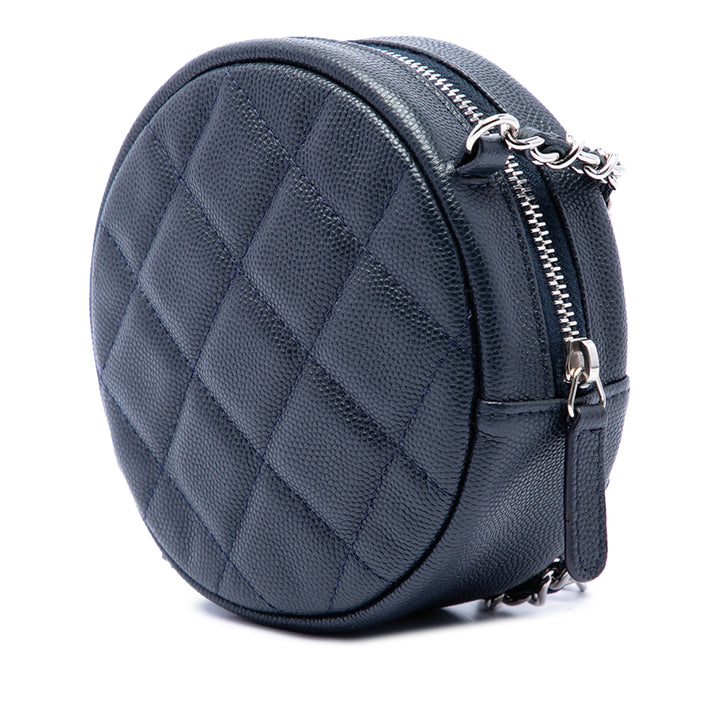 Chanel CC Matelassé Caviar Rond Sac porté croisé