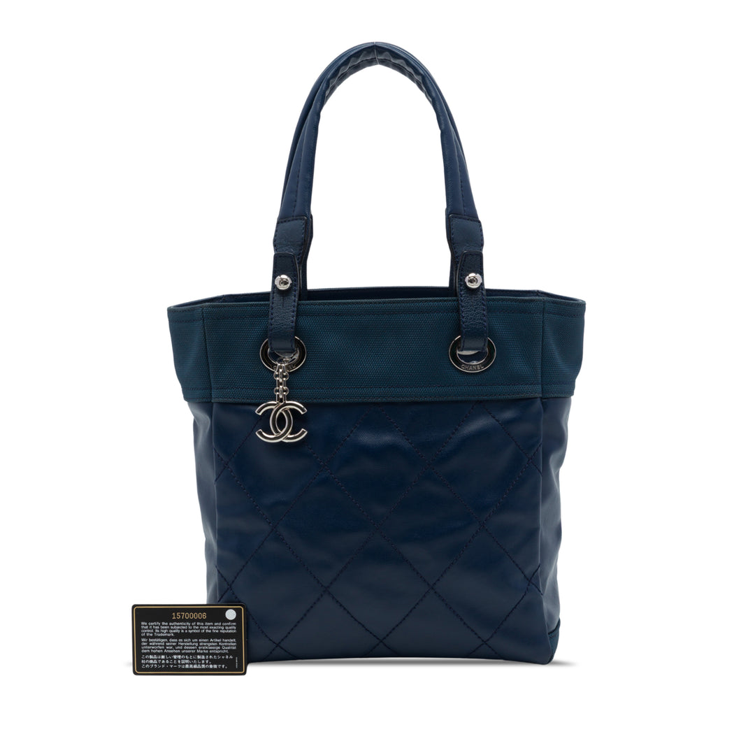 Chanel Matelassé Paris Biarritz Cabas Petit Toile enduite Bleu – vue 7 – GABY PARIS