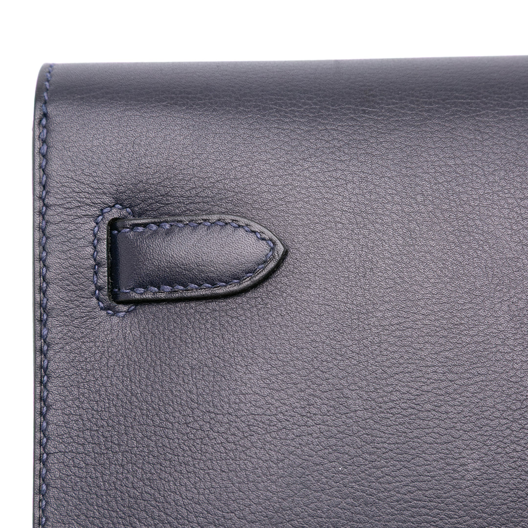 Hermès Evergrain Kelly Depeches Pochette 25 Bleu – GABY PARIS Authentique