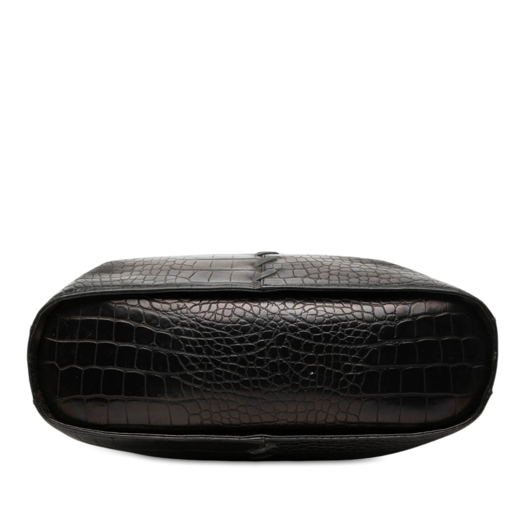 Saint Laurent Croc embossé Cabas Noir – vue 3 – GABY PARIS