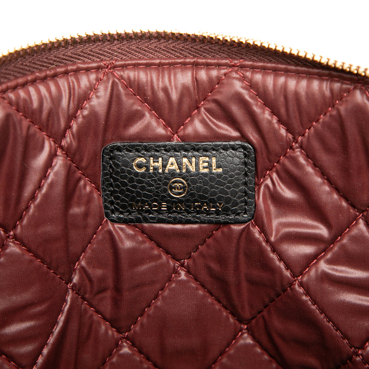 Matelassé O Étui Pochette Moyen Cuir caviar Noir