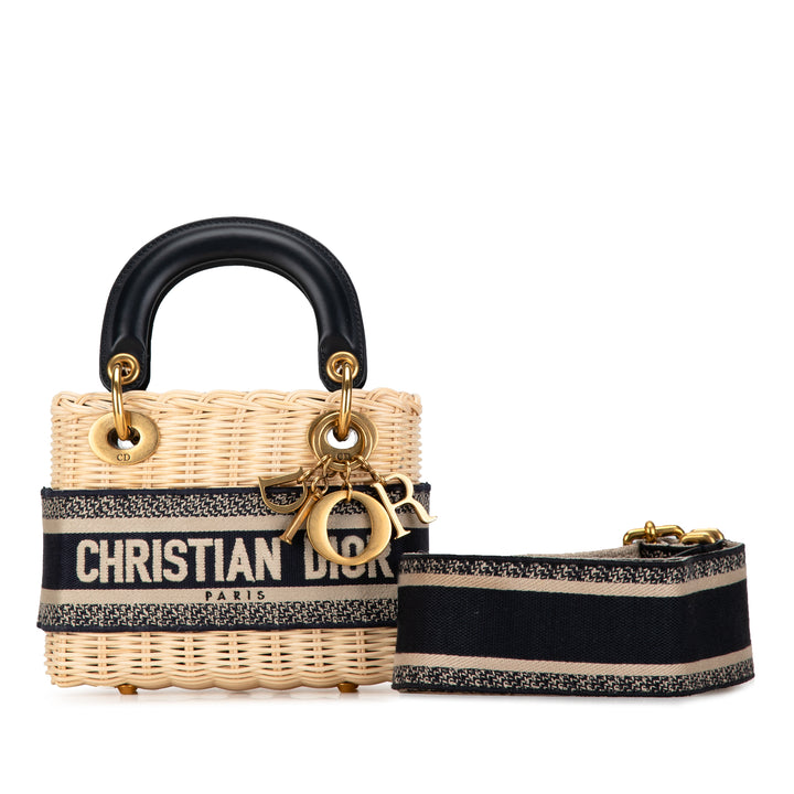 Mini Oblique Wicker Lady Dior Brown - Gaby Paris