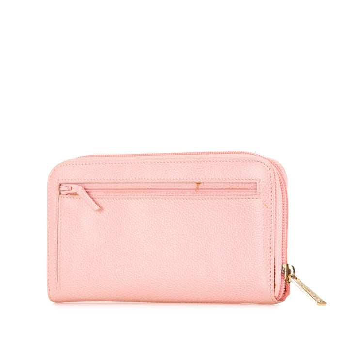 CC Caviar Continental Zip Wallet Pink - Gaby Paris