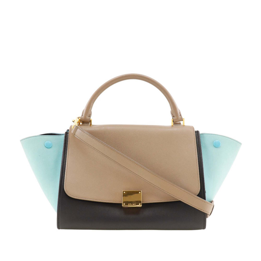 Celine Small Tricolor Cuir Trapeze Sac