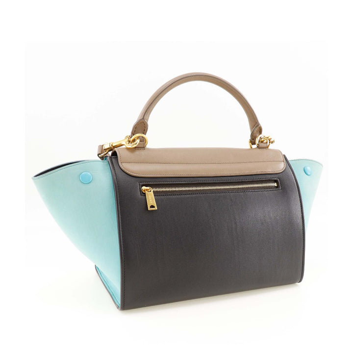 Celine Small Tricolor Cuir Trapeze Sac