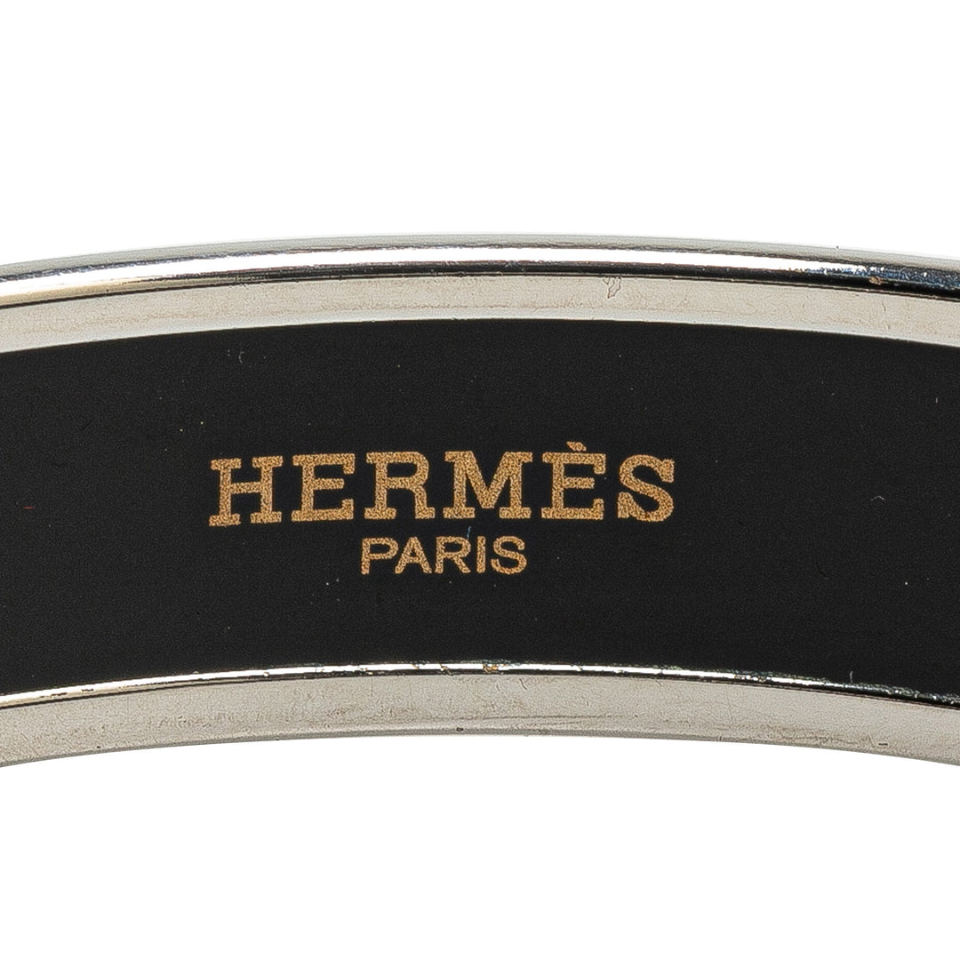 Narrow Caleche Enamel Bangle 62 Black - Gaby Paris