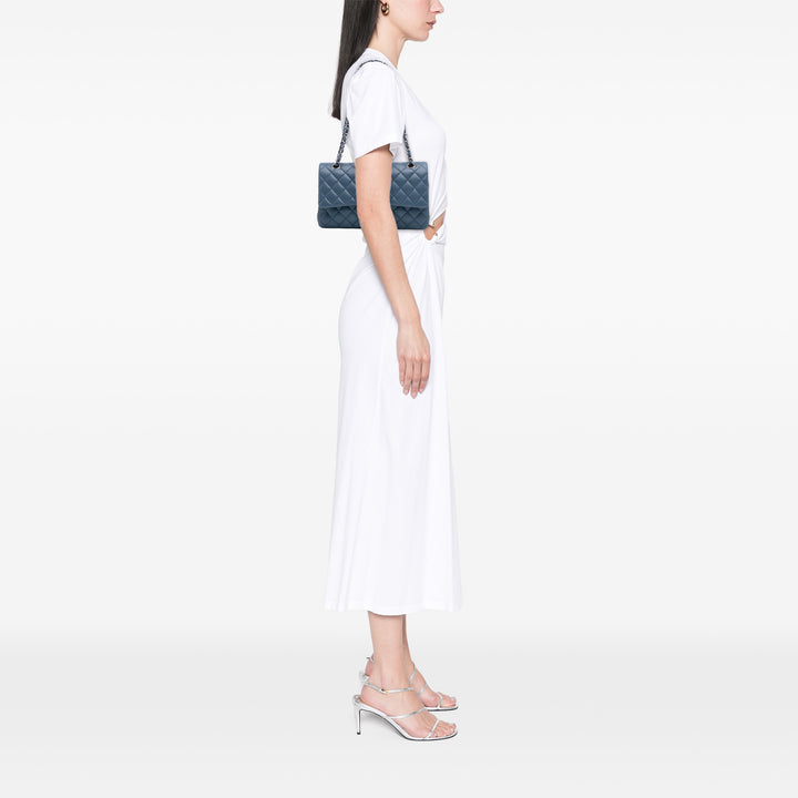 Medium Classic Lambskin Double Flap Blue - Gaby Paris
